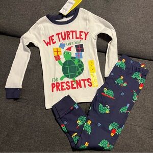 Carter's Festive Turtle Pajama Set - White and Navy